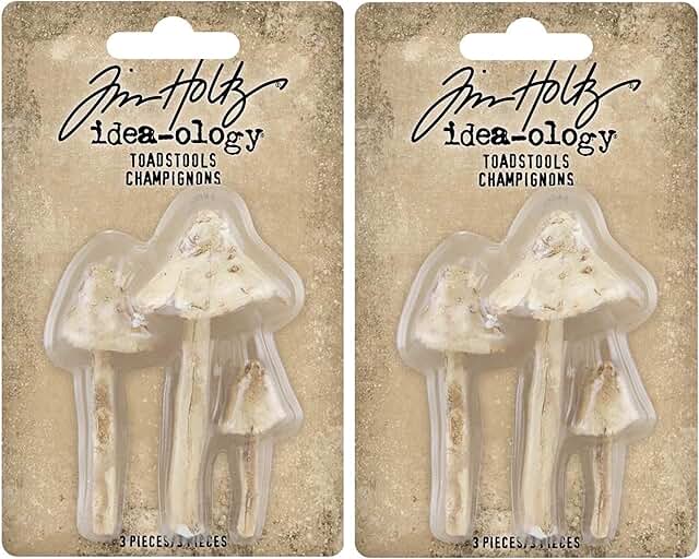 Bundle of 2 Resin Toadstools