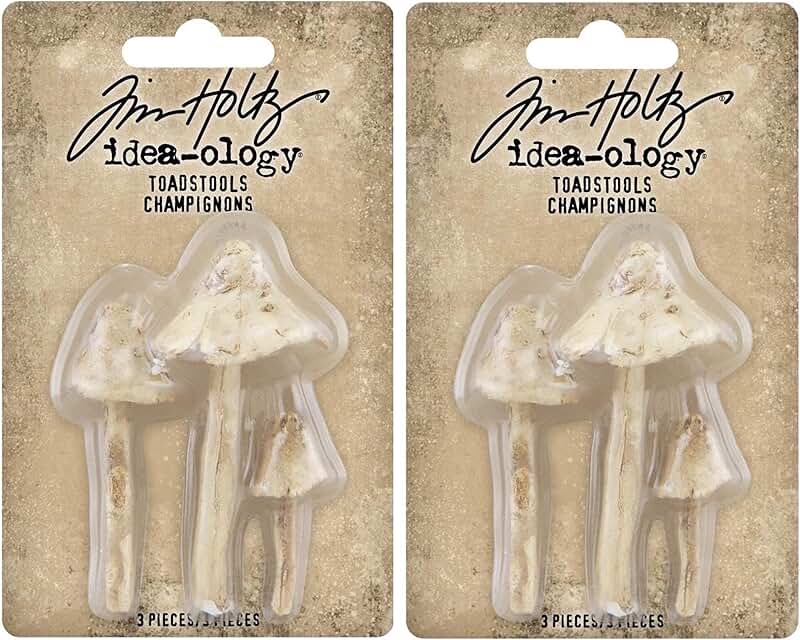 Bundle of 2 Resin Toadstools