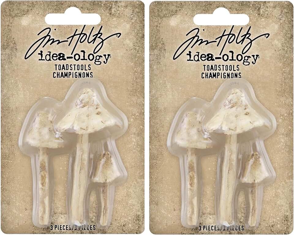 Bundle of 2 Resin Toadstools