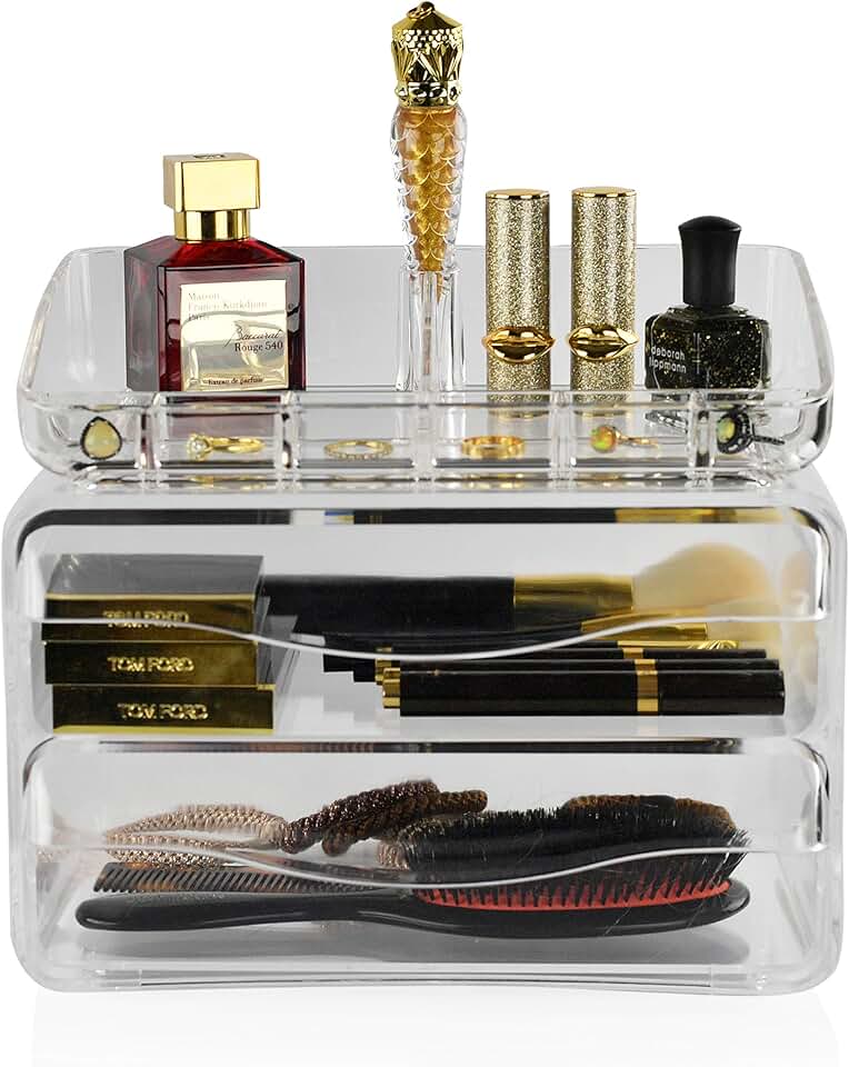 Acrylic 2-Drawer Organizer for Office and Makeup