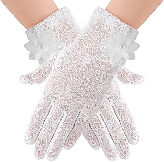 Women's Lace Floral Gloves for Weddings and Events