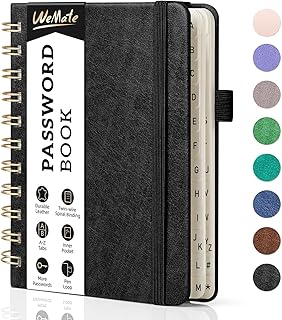 Small spiral password book with tabs