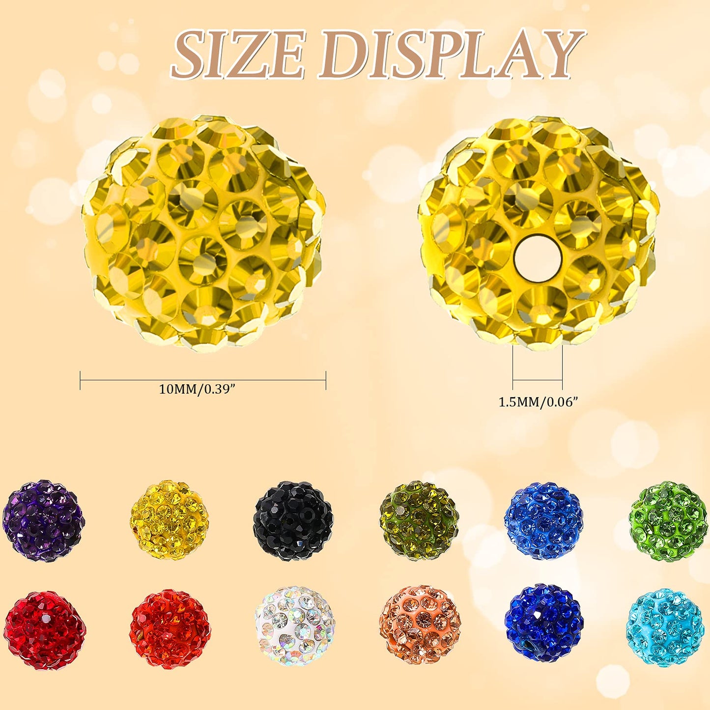 120 Pieces Rhinestone Clay Beads for Jewelry Making