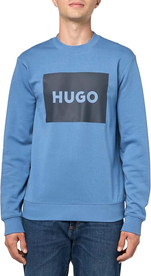Men's Large Square Logo Crew Neck Sweatshirt