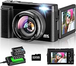 4K 48MP Vlogging Camera with Flip Screen and Zoom