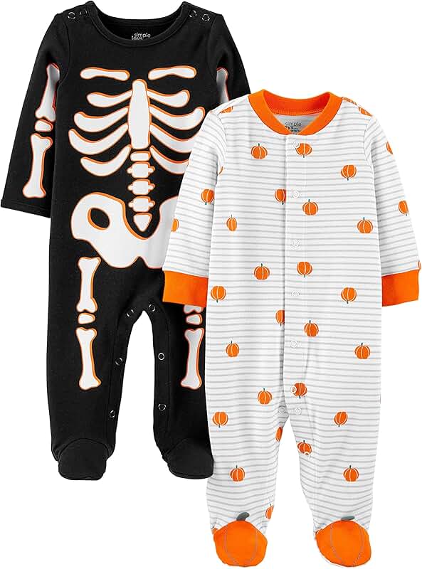 Unisex Baby Halloween Cotton Footed Sleep and Play Pack