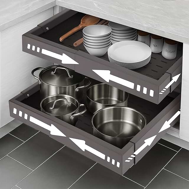 Heavy Duty Expandable Single Pull Out Cabinet Organizer