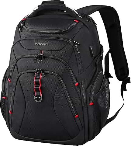 Large 17.3 Inch Water-Resistant Laptop Backpack with Hard Shell