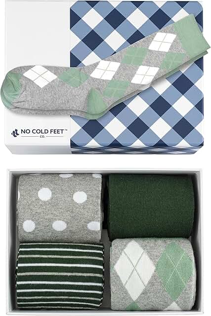 Colorful Men’s Dress Socks Gift Set, Mid-Calf, Cotton Blend
