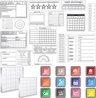 32-Piece Clear Journal Stamp and Ink Set