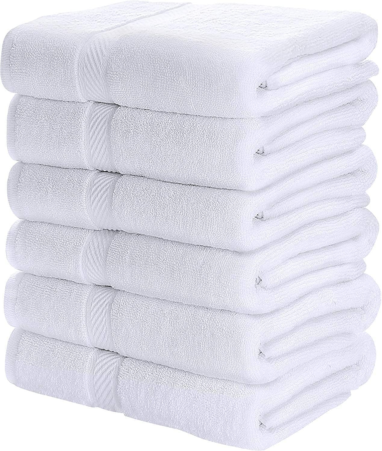 Cotton Set, Towels, 24x46, White, 6 Count