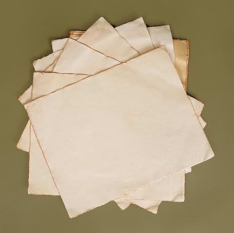 Vintage Handmade Paper, A4, 50 Sheets, Rustic Craft Paper