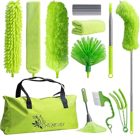 11-Piece Microfiber Duster Kit with Extension Pole