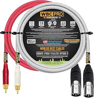 5 Foot RCA to XLR Male Audio Cable Pair