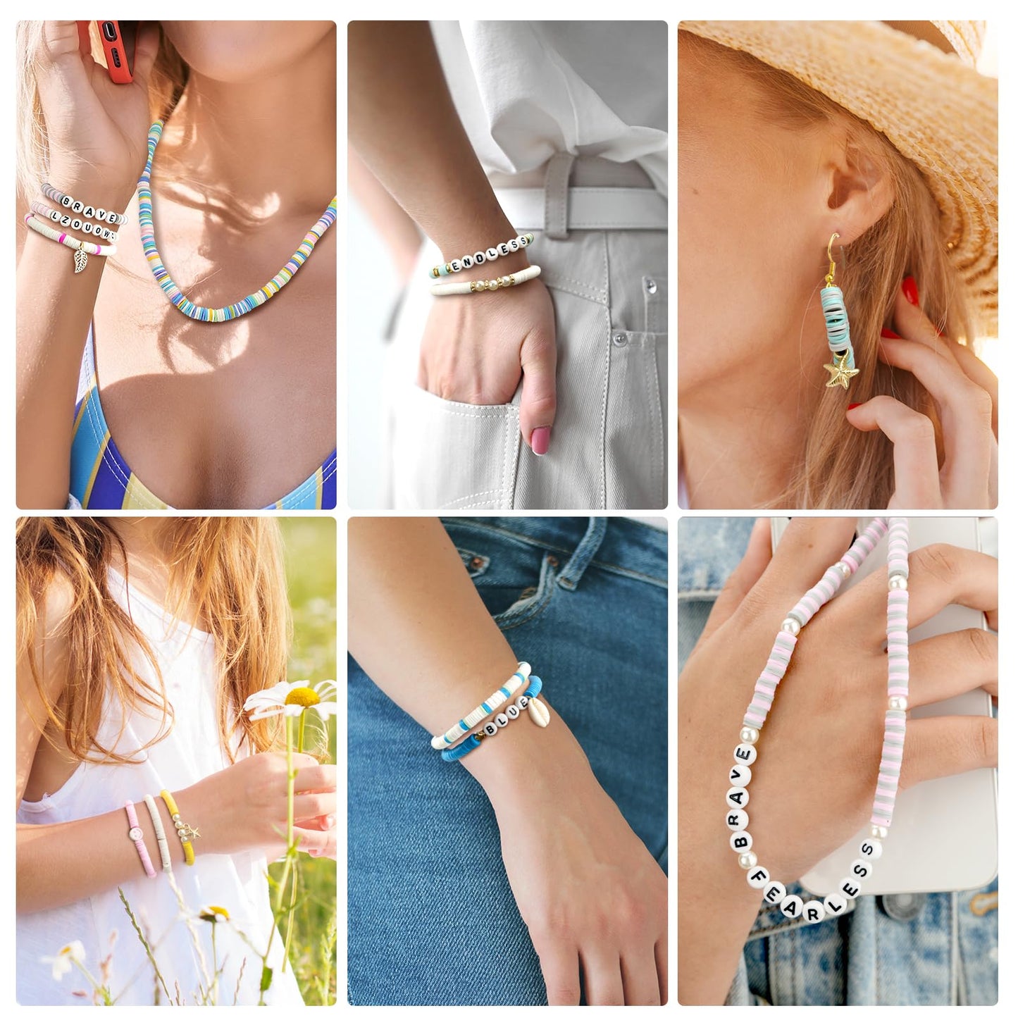 Colorful Clay Beads Jewelry Making Kit for Bracelets and Accessories