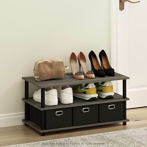 Compact Shoe Organizer with Shelves and Drawers