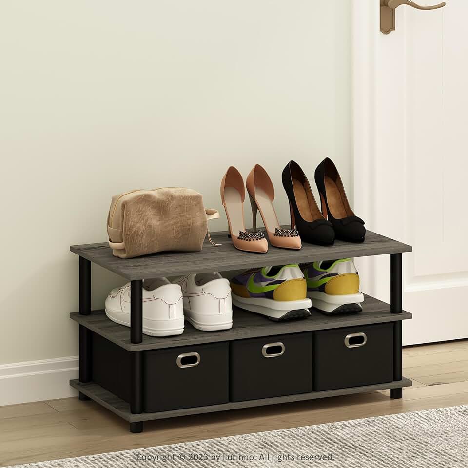Compact Shoe Organizer with Shelves and Drawers