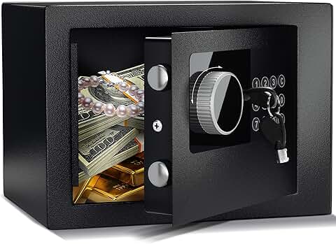 Steel Digital Money Safe with Keypad, 0.23 Cu Ft