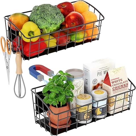 Magnetic Shelf Set with Hooks for Kitchen Storage