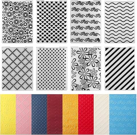 8-Piece Embossing Folder Set for Card Making and Crafts