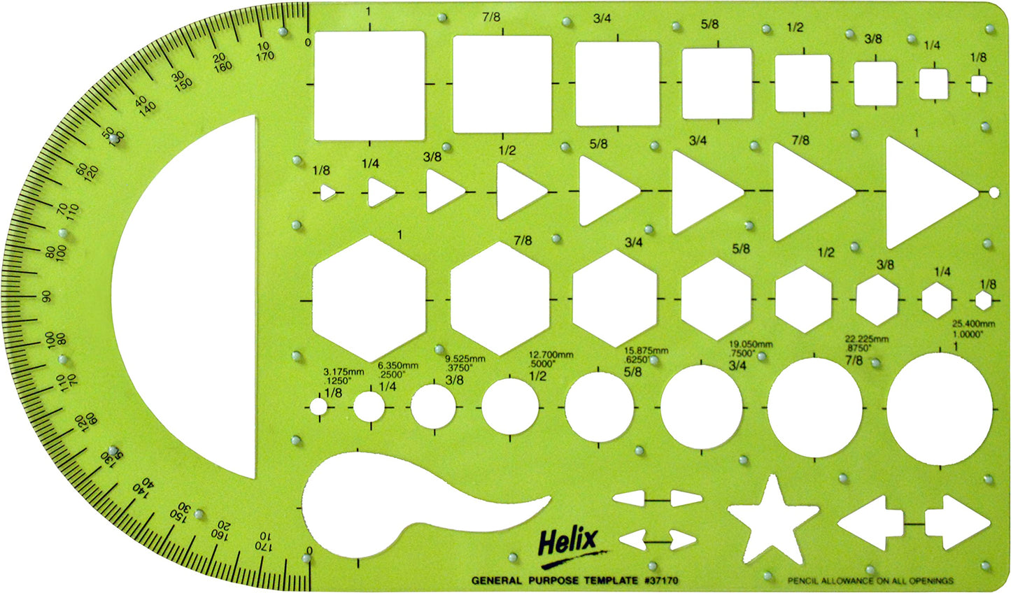 General Purpose Drawing Template with 41 Shapes