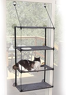 Quad Stack Cat Window Perch for Large Cats