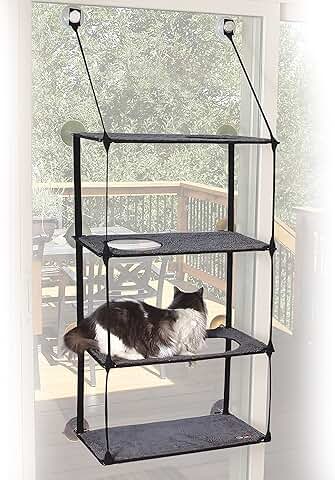 Quad Stack Cat Window Perch for Large Cats