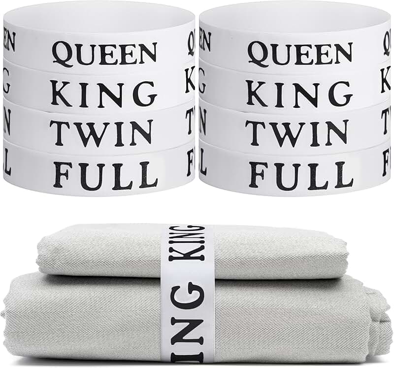 8 Bed Sheet Organizer Bands for Storage and Folding