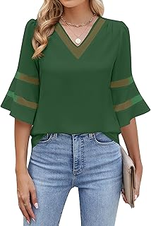 Women's Casual Blouses with 3/4 Sleeves for Work