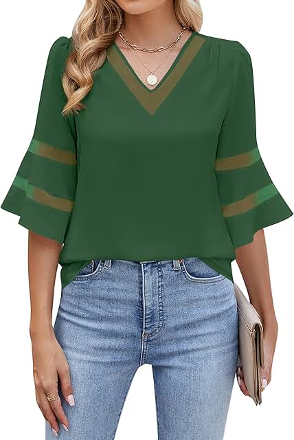 Women's Casual Blouses with 3/4 Sleeves for Work