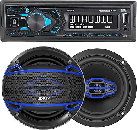 7-Character LCD Car Stereo and 6.5 Inch Car Speakers