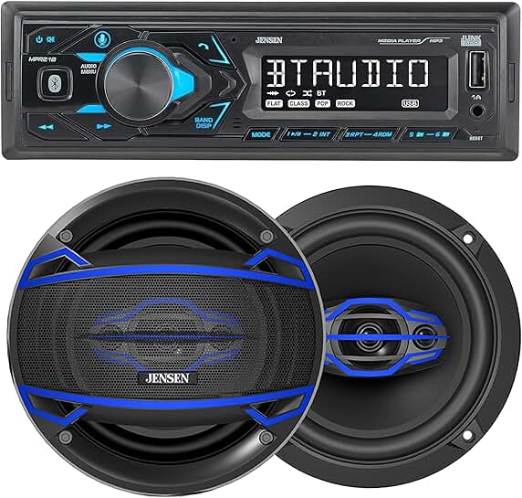 7-Character LCD Car Stereo and 6.5 Inch Car Speakers