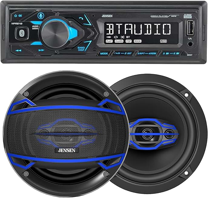 7-Character LCD Car Stereo and 6.5 Inch Car Speakers