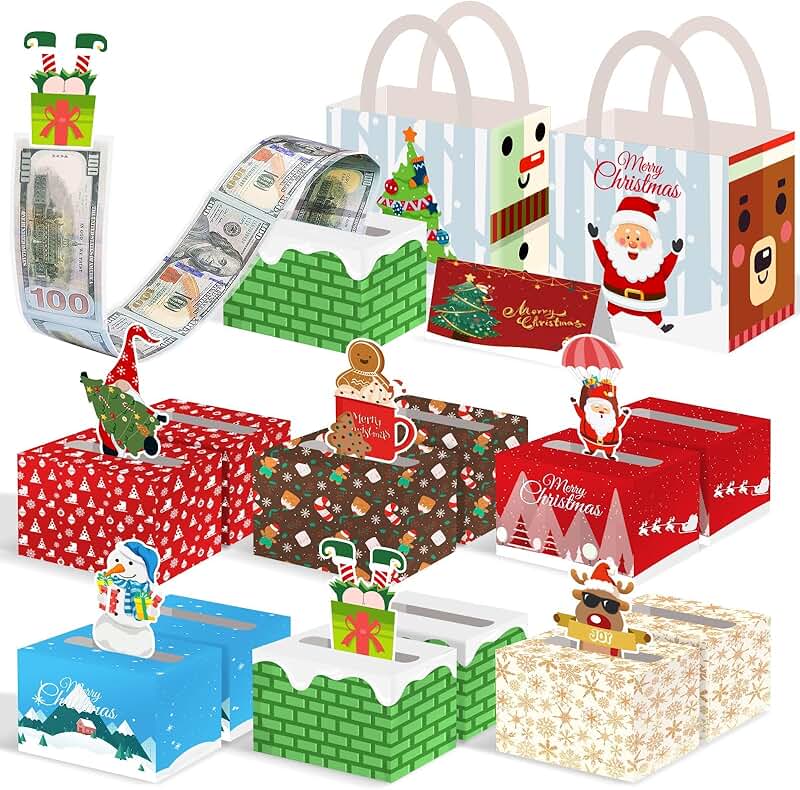 Christmas Money Box Set with Snowman and Santa Cards