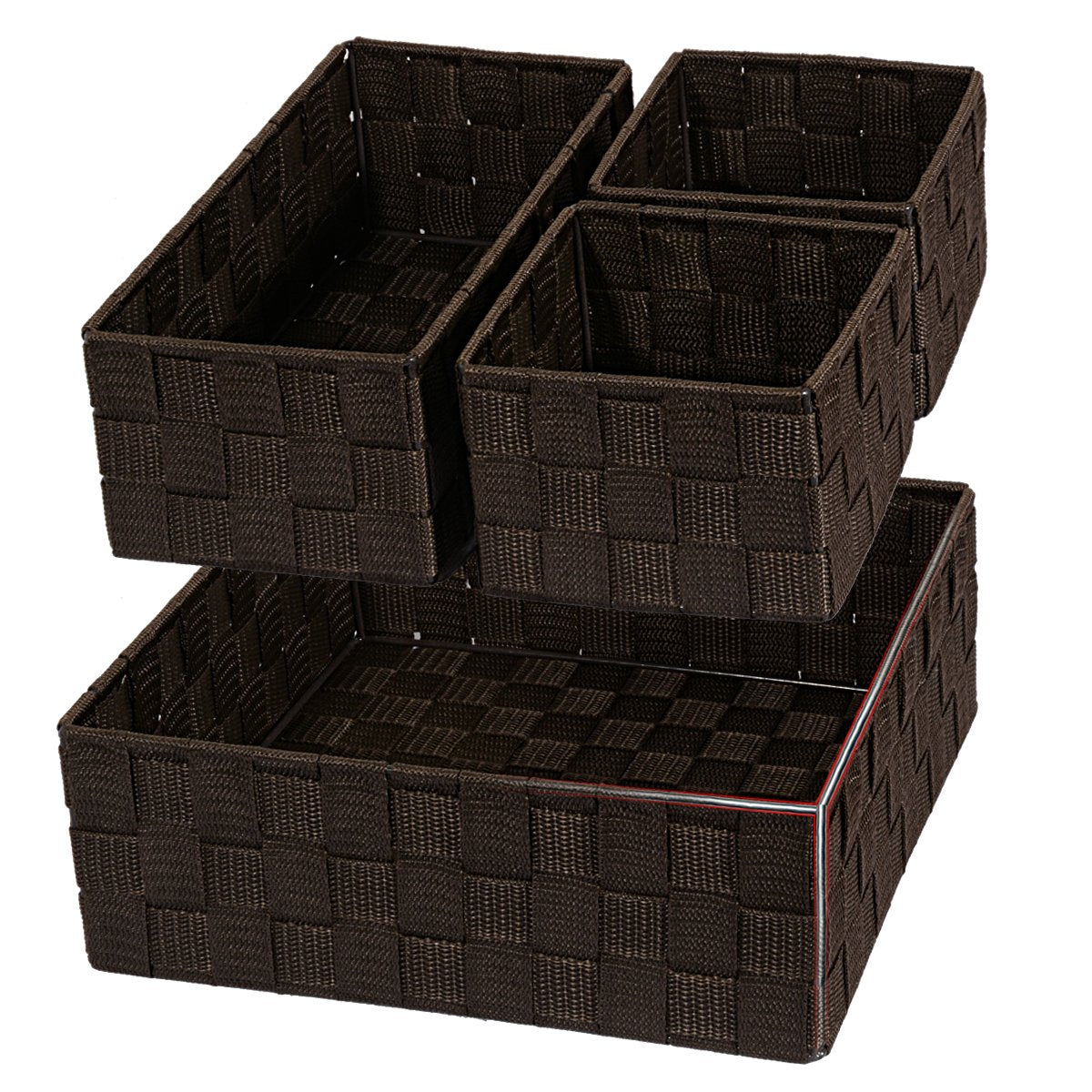 Set of 4 Woven Storage Baskets for Organization