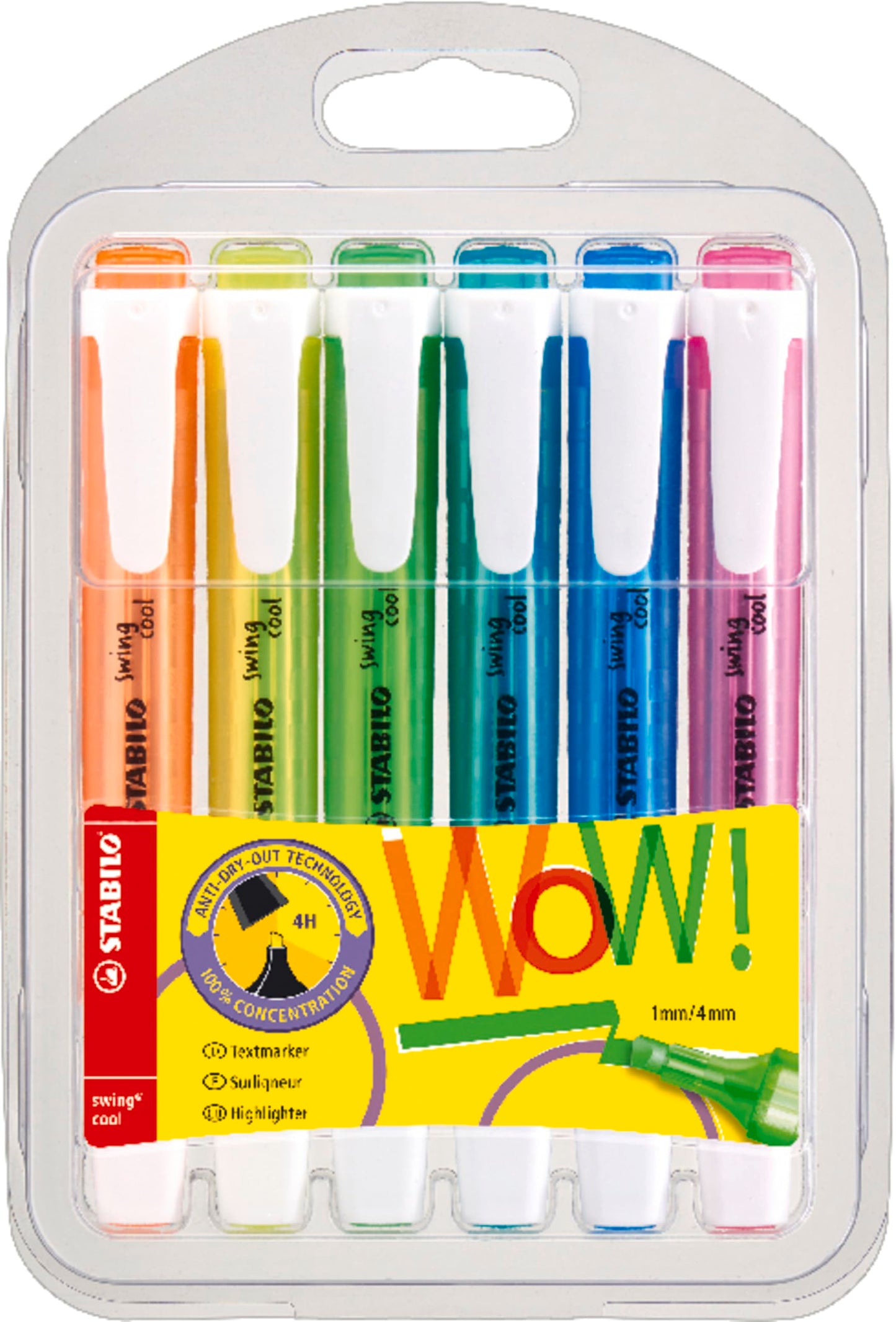 Pack of 6 Assorted Color Highlighters