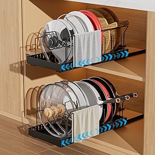 Pull-Out Pot and Pan Lid Organizer, 2 Pack