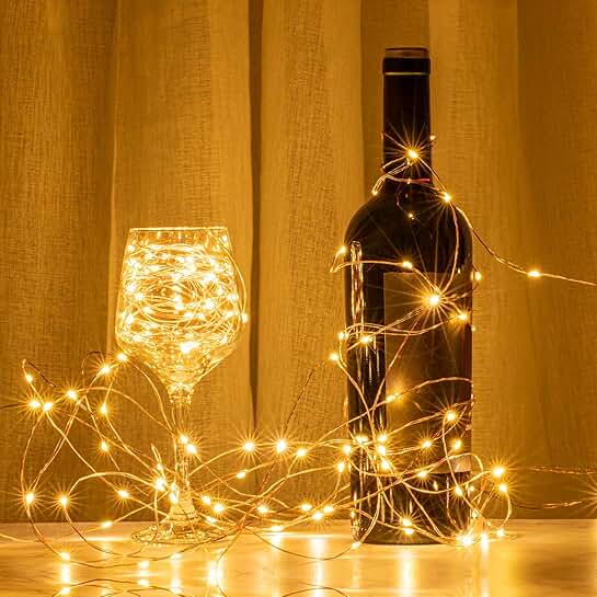 66 ft LED Copper Wire String Lights with Remote
