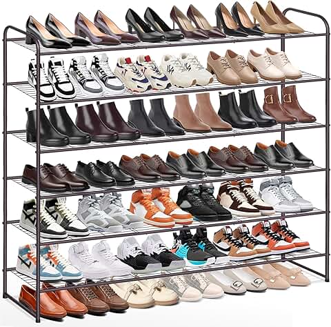Long 6-Tier Metal Shoe Rack for Entryway and Bedroom