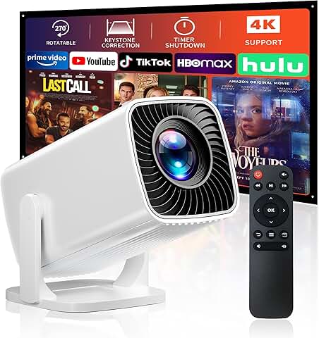 Portable 4K Full HD Outdoor Projector with 270° Rotation