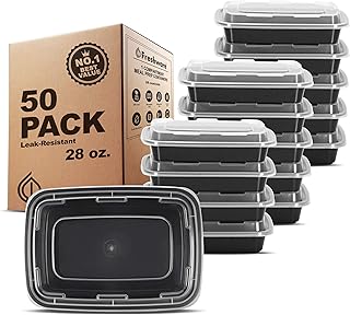 50 Pack of 28 oz Single-Compartment Food Storage Containers
