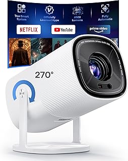 Mini Smart Projector with WiFi 6, Bluetooth, and 4K Support