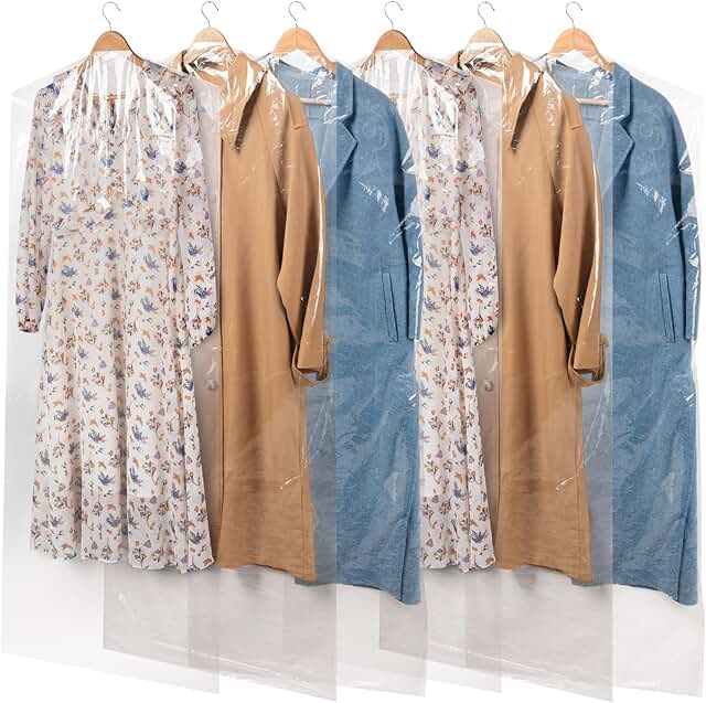 50 Clear Long Plastic Garment Bags for Clothes
