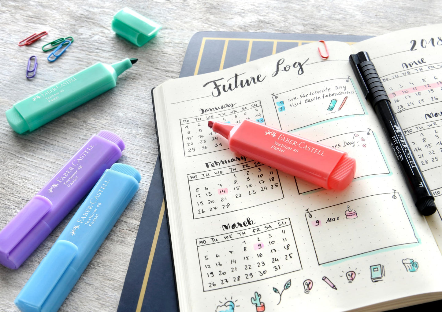 Pastel Color Highlighter Pen Set of 4