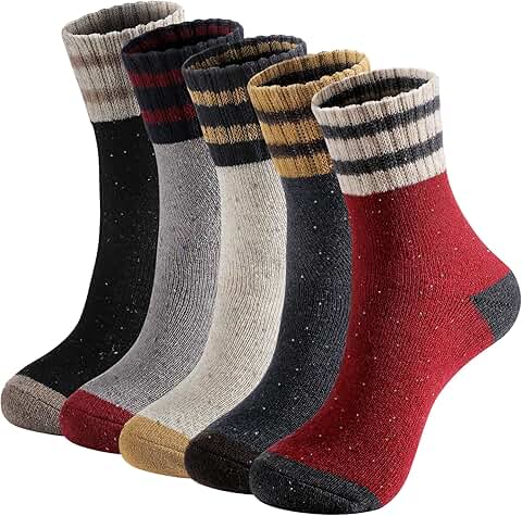 Five Pairs of Warm Wool Socks for Women