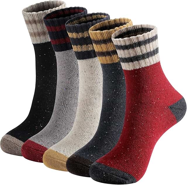 Five Pairs of Warm Wool Socks for Women