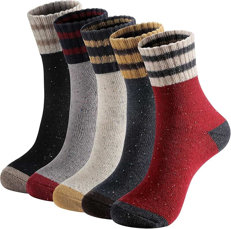 Five Pairs of Warm Wool Socks for Women