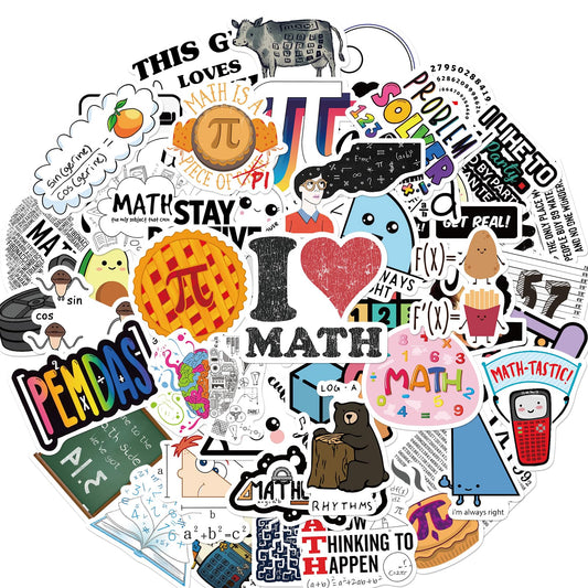 Math and Science Stickers for Students, 50 Pieces
