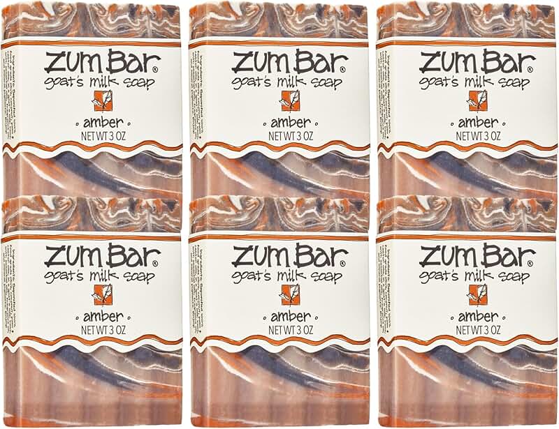 Goat Milk Soap Bar for Hands and Body, 3 oz, Amber, 6 Pack