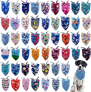 50 Large Dog Bandanas, Ocean Summer Blue